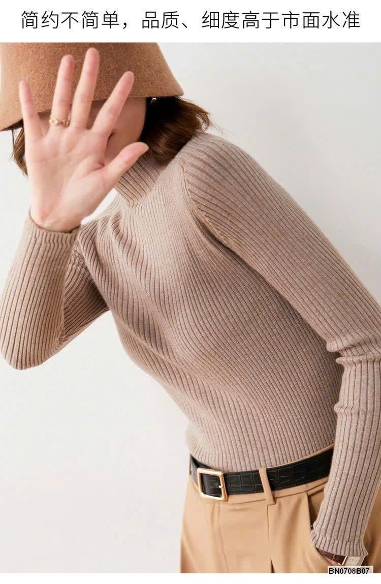 Áo len nữ cổ lọ lửng Hàn Quốc