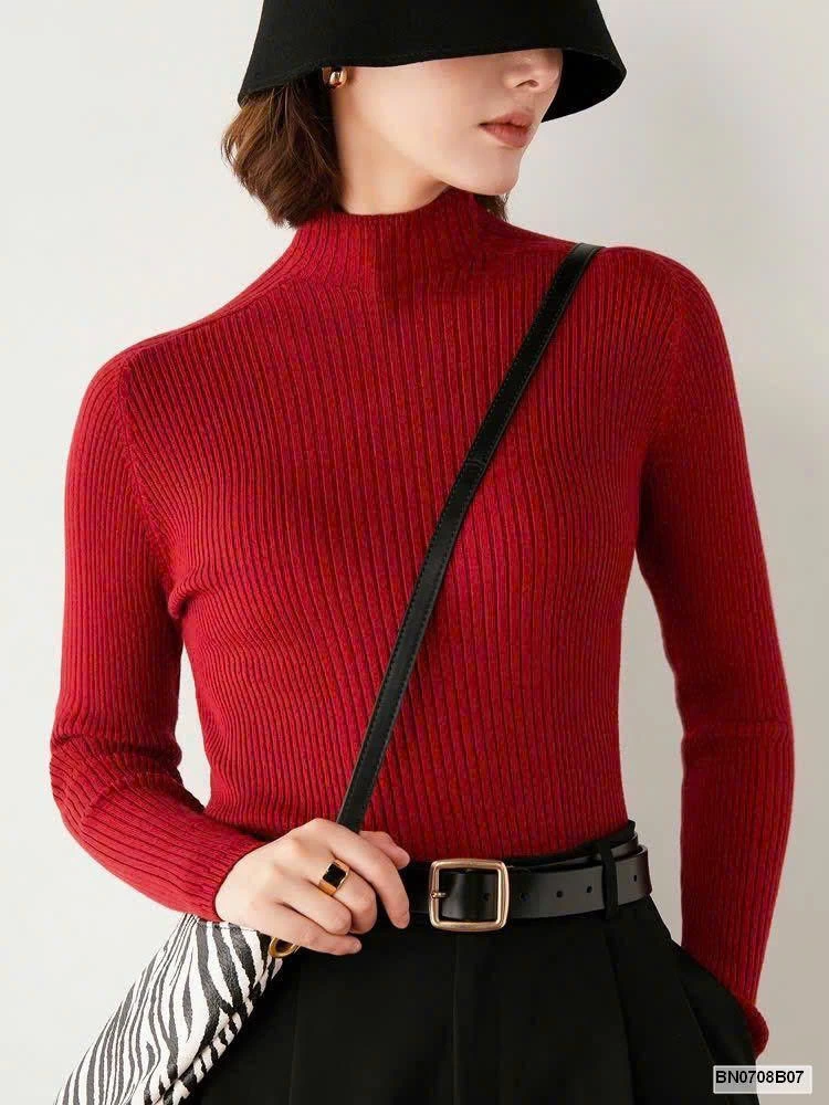 Áo len nữ cổ lọ lửng Hàn Quốc