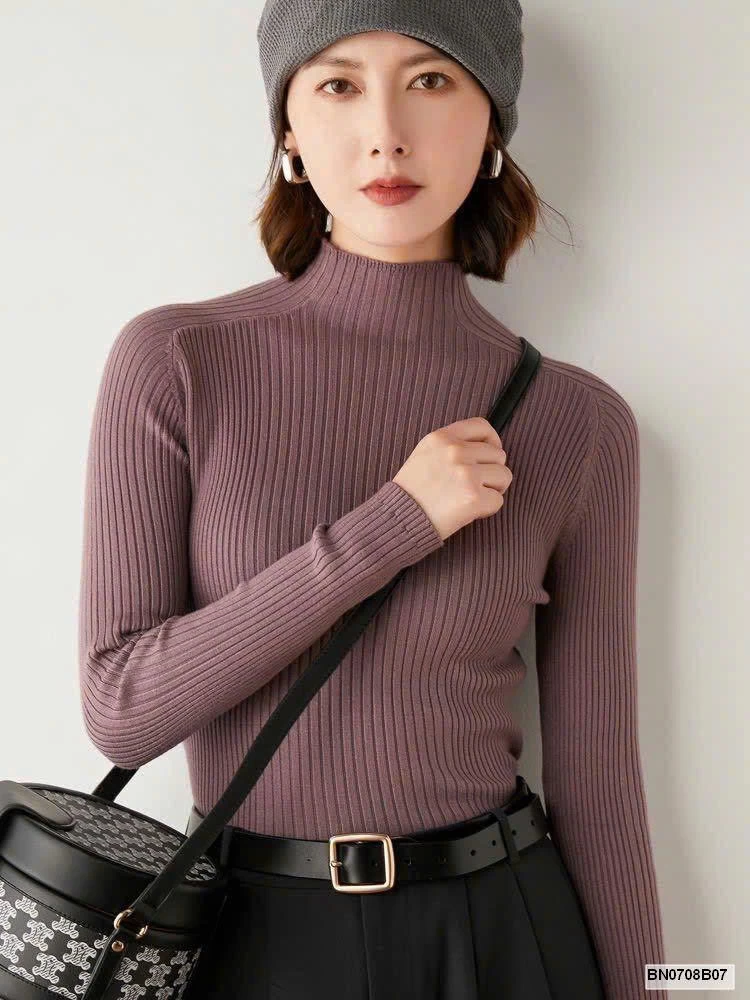 Áo len nữ cổ lọ lửng Hàn Quốc