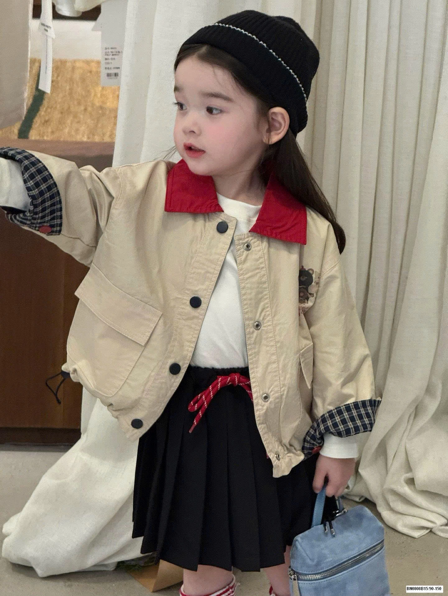 ÁO KHOÁC IN HÌNH GẤU PHỐI MÀU CỔ