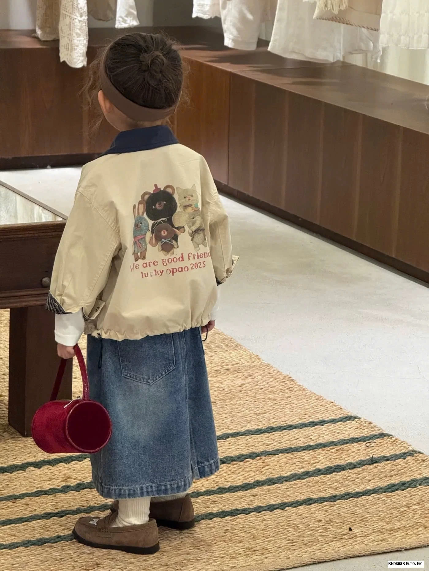 ÁO KHOÁC IN HÌNH GẤU PHỐI MÀU CỔ