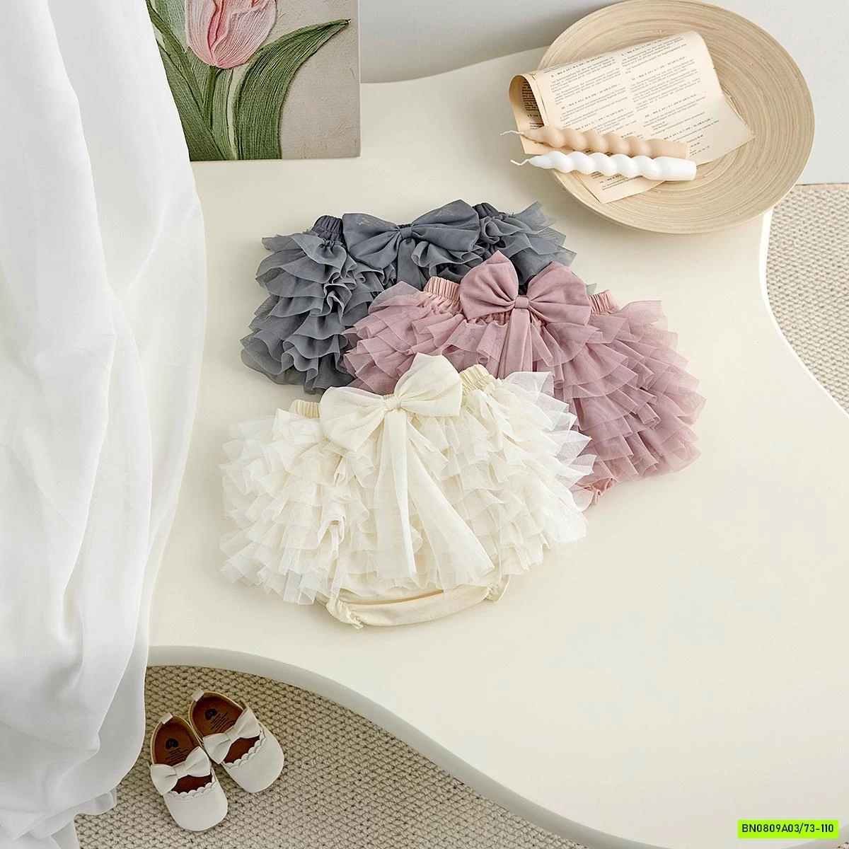 SÉT ÁO MIX QUẦN VÁY TUTU SIZE NHÍ