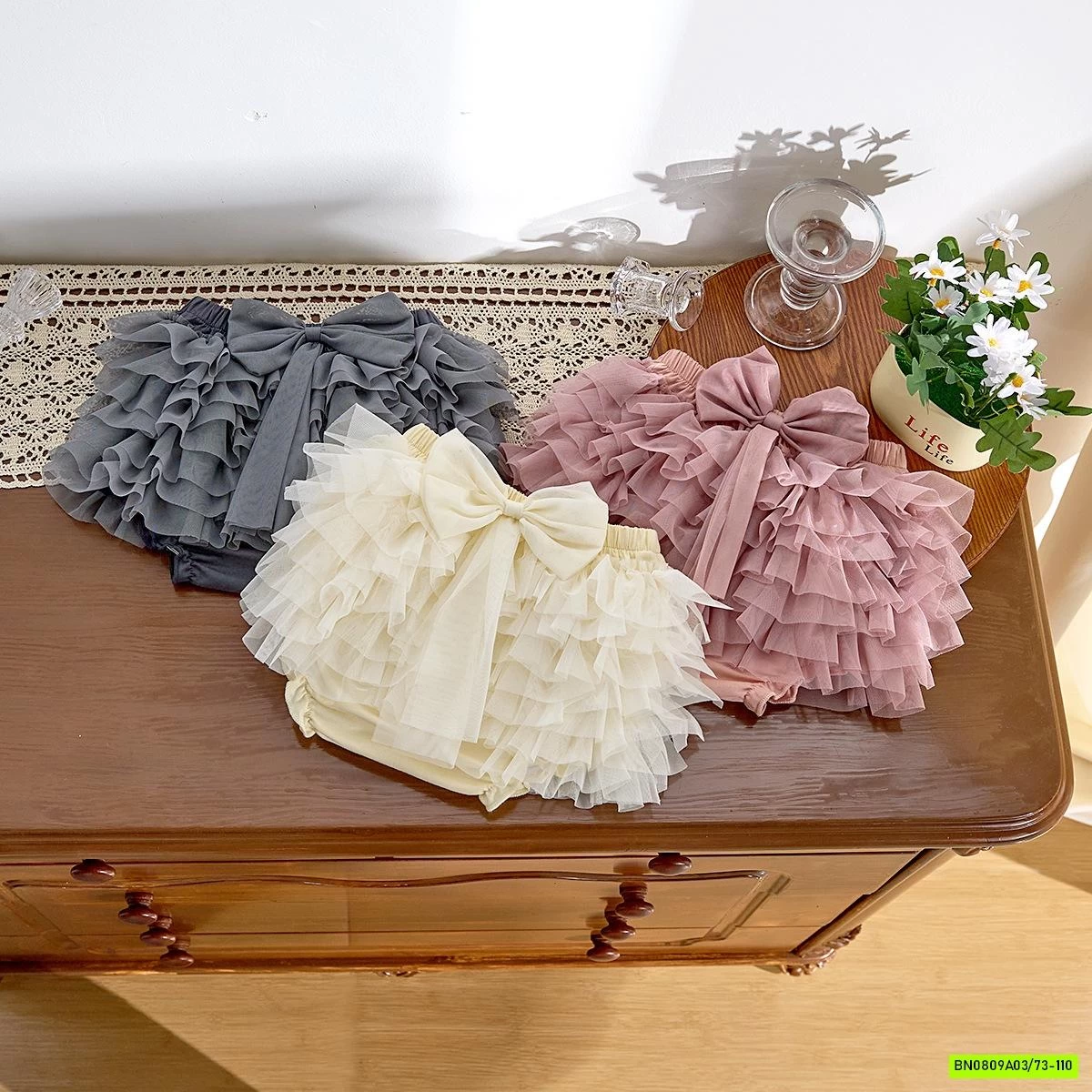 SÉT ÁO MIX QUẦN VÁY TUTU SIZE NHÍ