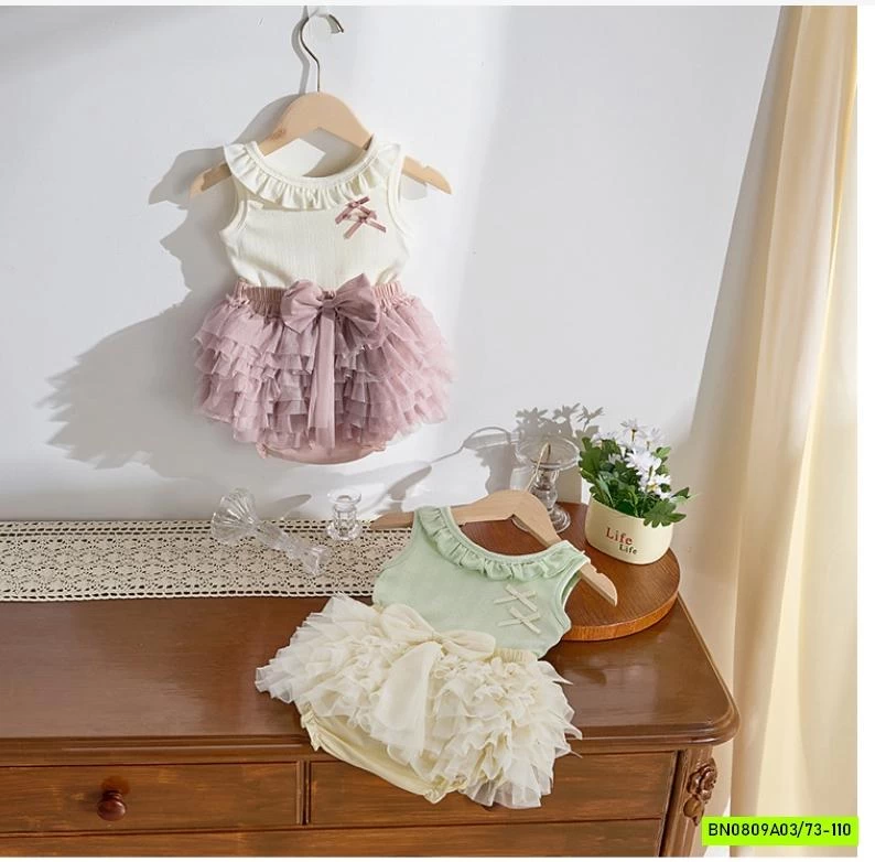 SÉT ÁO MIX QUẦN VÁY TUTU SIZE NHÍ