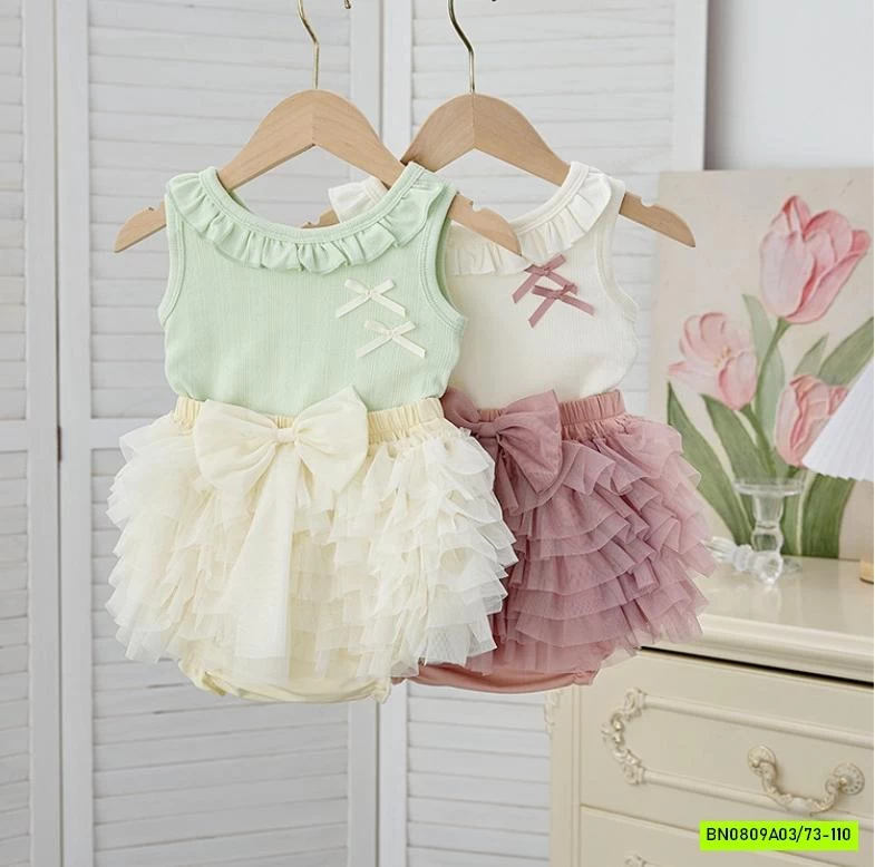 SÉT ÁO MIX QUẦN VÁY TUTU SIZE NHÍ