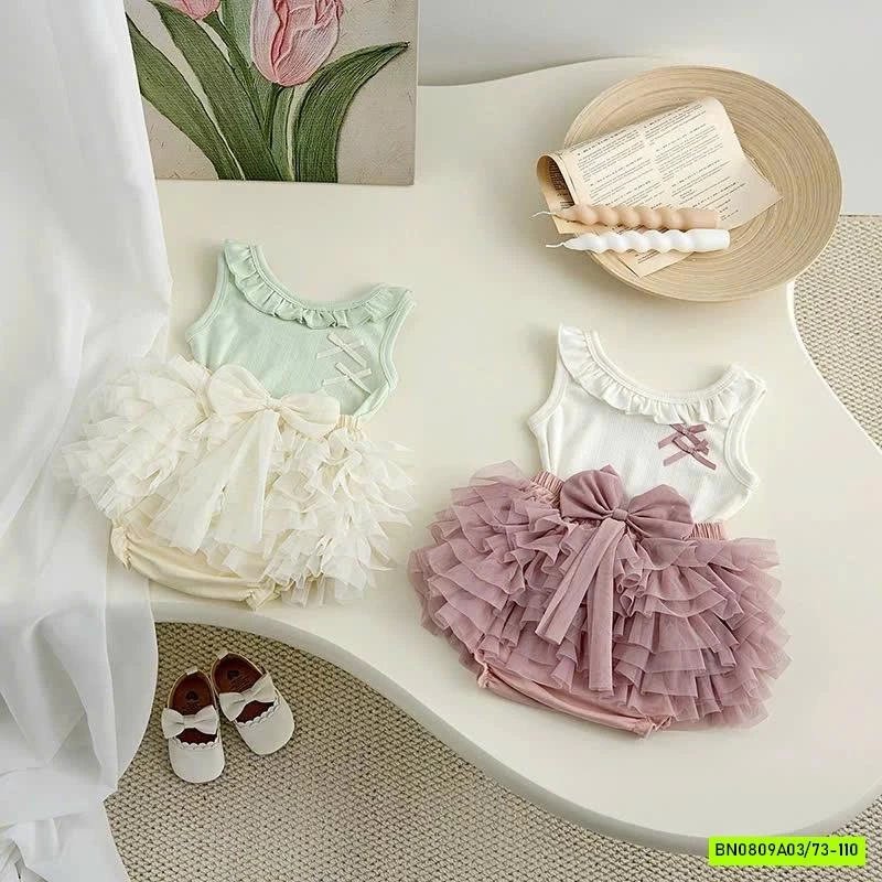 SÉT ÁO MIX QUẦN VÁY TUTU SIZE NHÍ