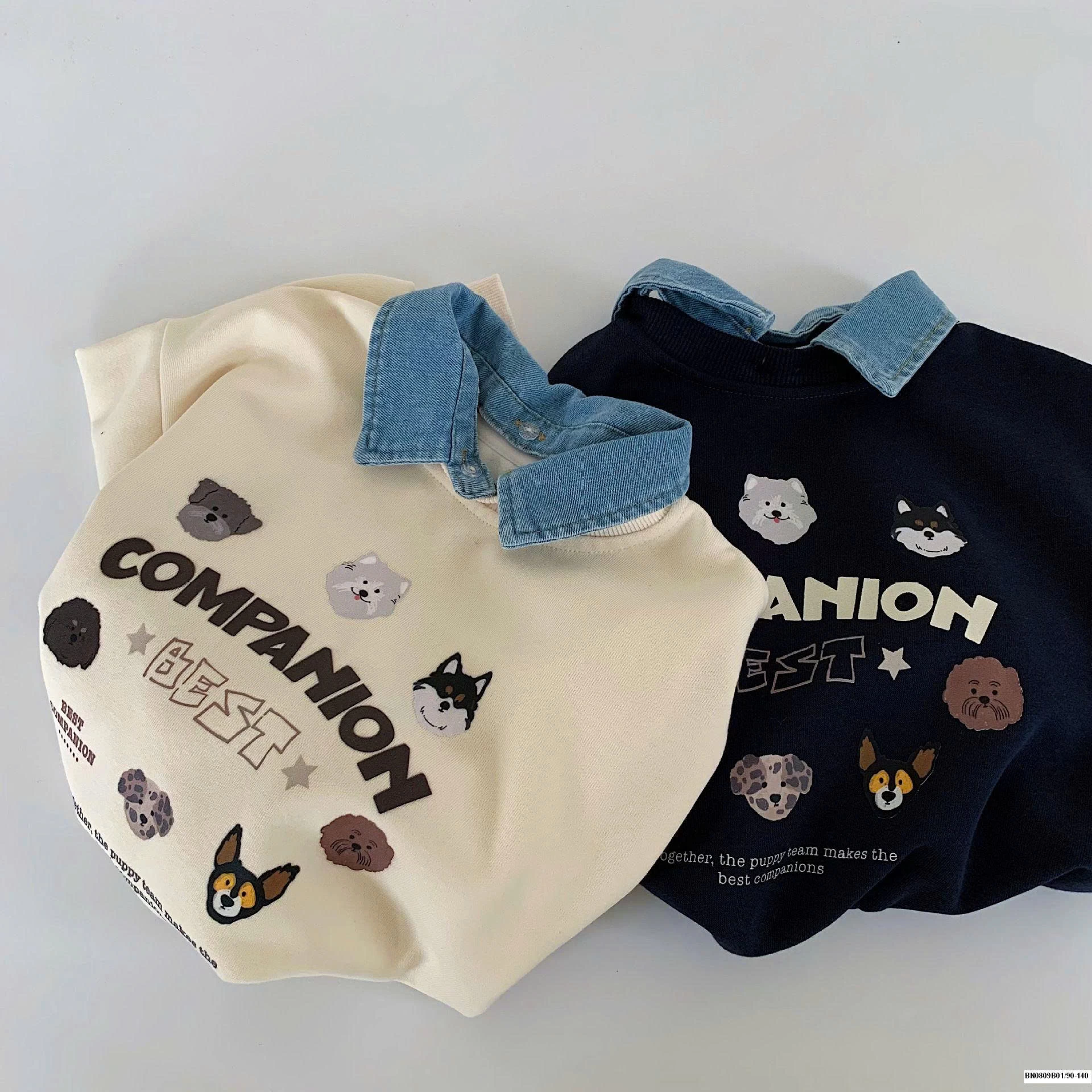 ÁO NỈ COMPANION CỔ JEAN MAIBAO