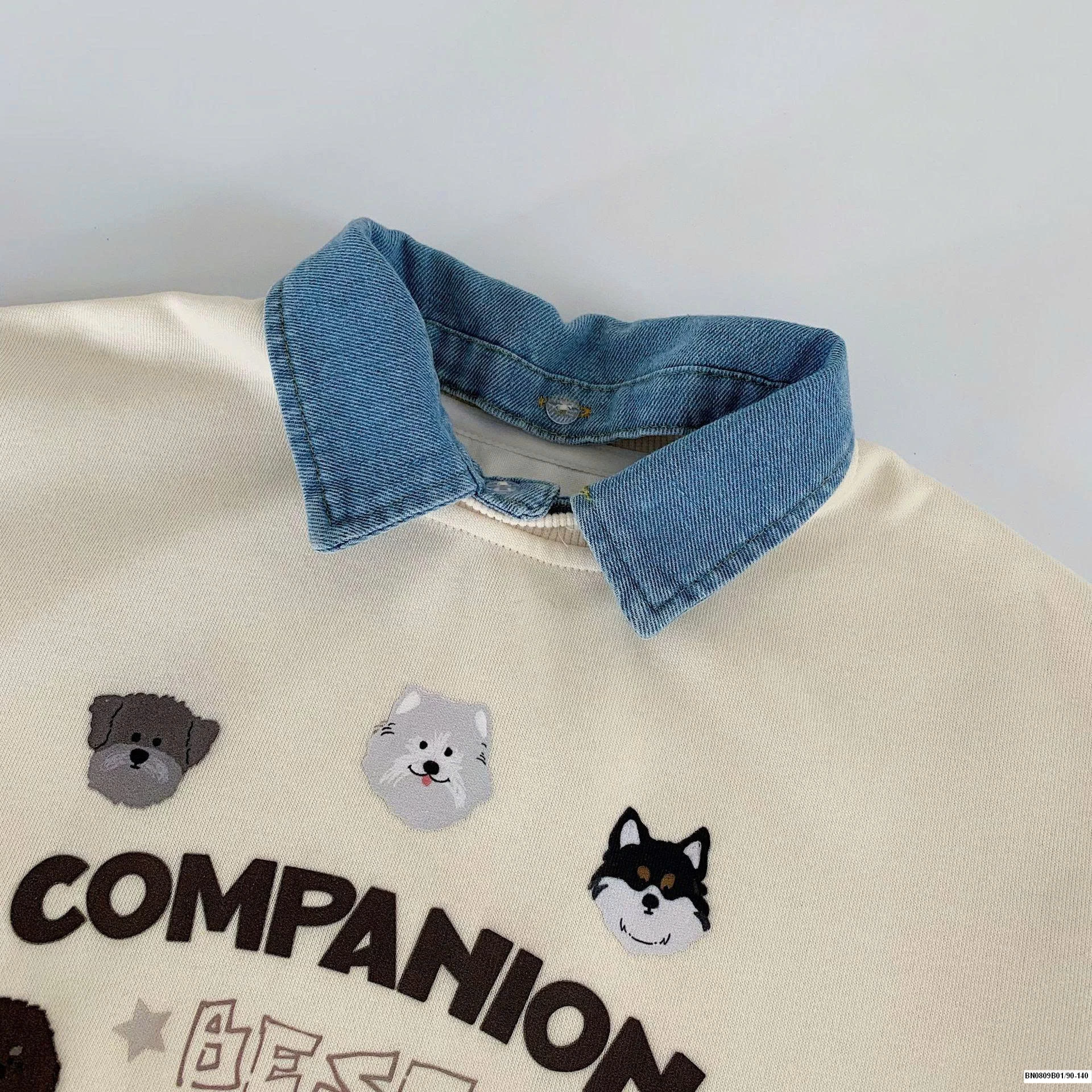 ÁO NỈ COMPANION CỔ JEAN MAIBAO