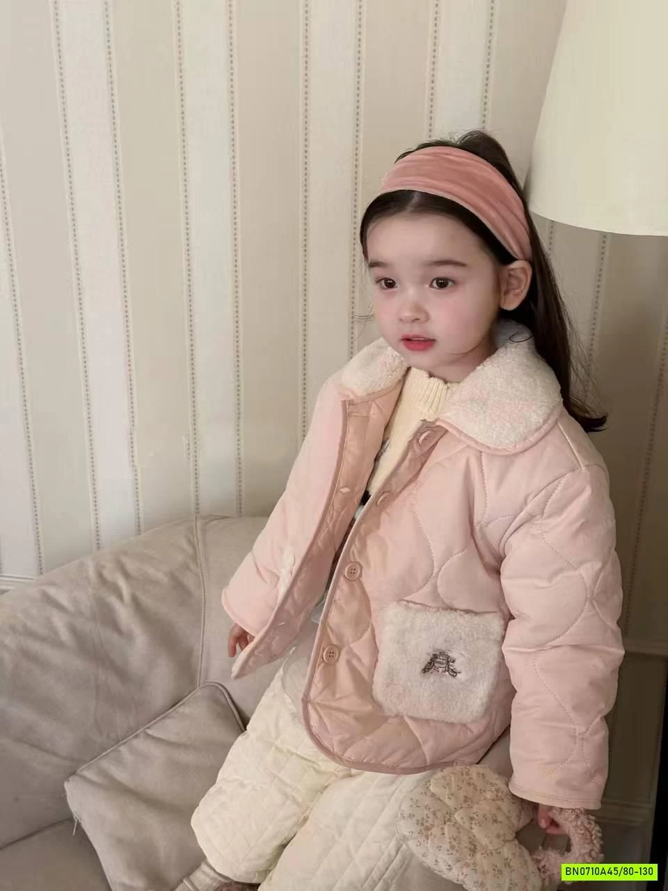 KHOÁC PHAO HỒNG CỔ LÔNG