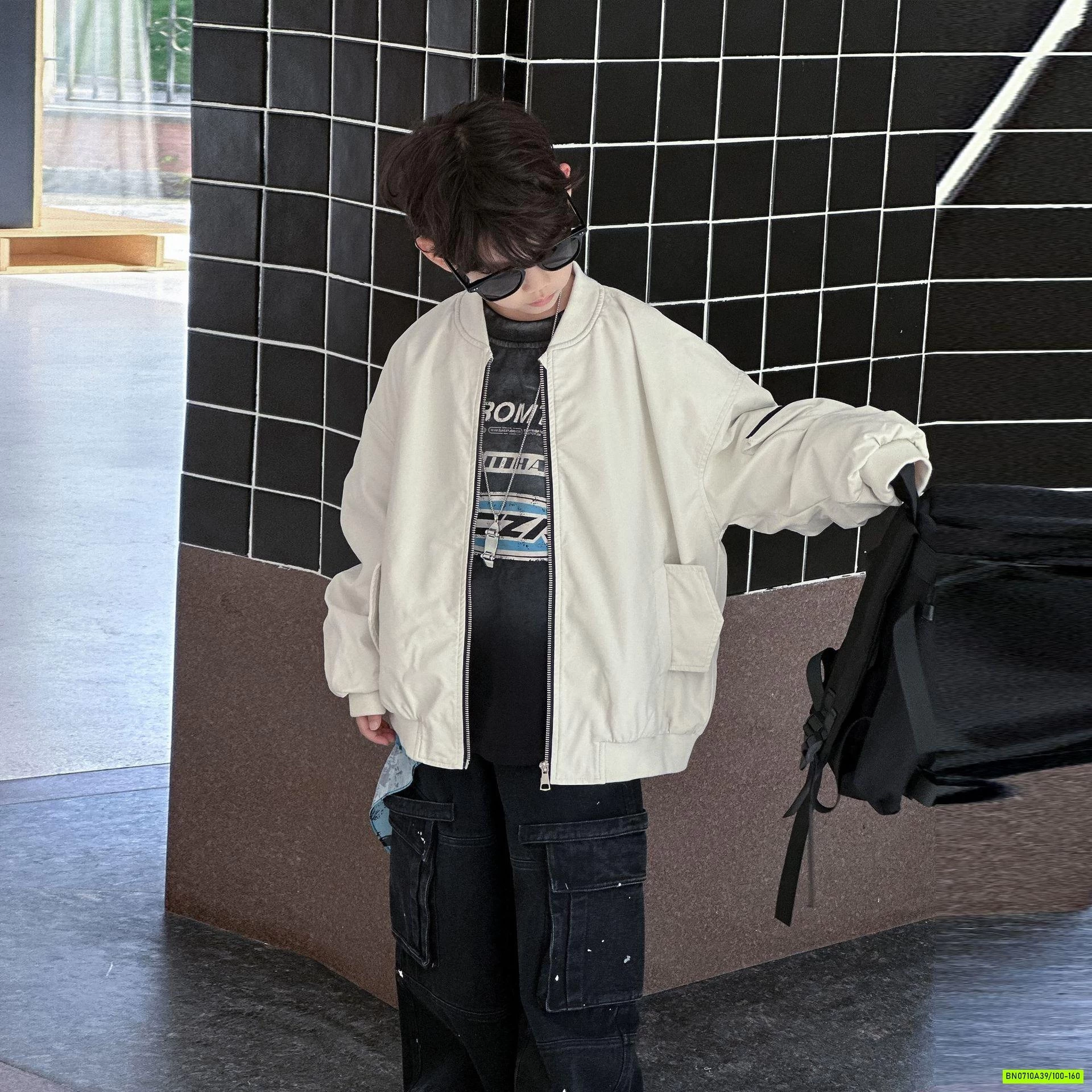 KHOÁC BOMBER DA KHÓA TAY CAO CẤP