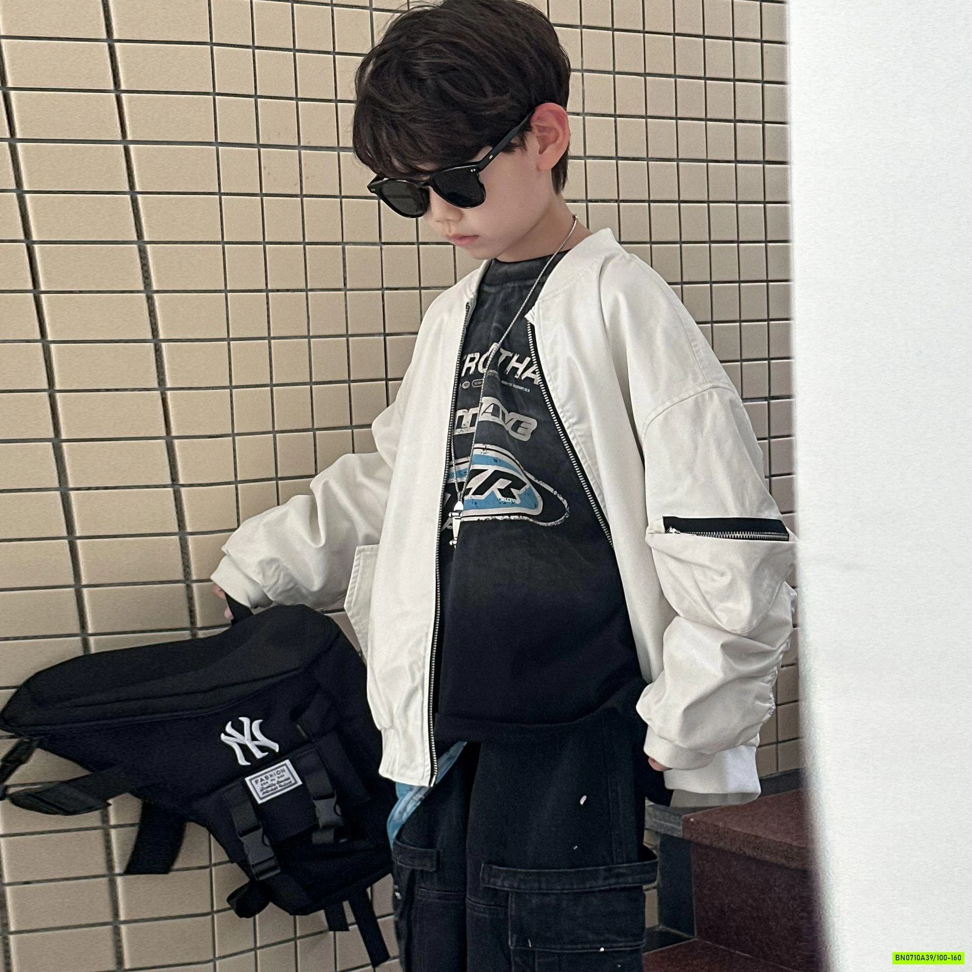 KHOÁC BOMBER DA KHÓA TAY CAO CẤP