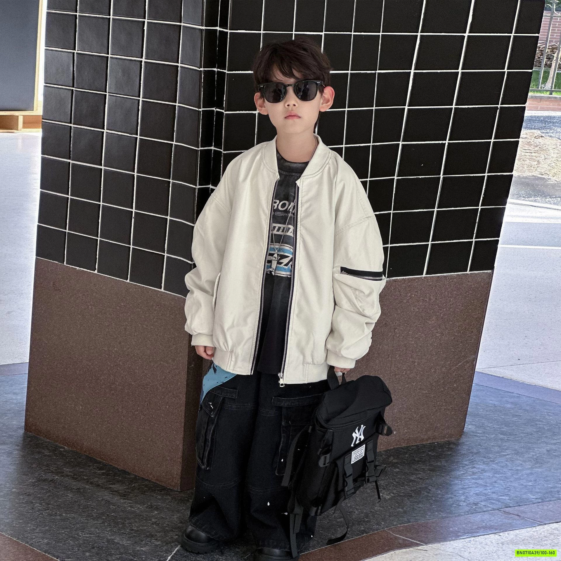 KHOÁC BOMBER DA KHÓA TAY CAO CẤP