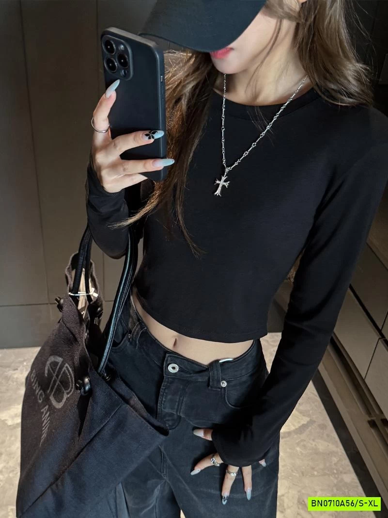 THUN DÀI TAY CROPTOP