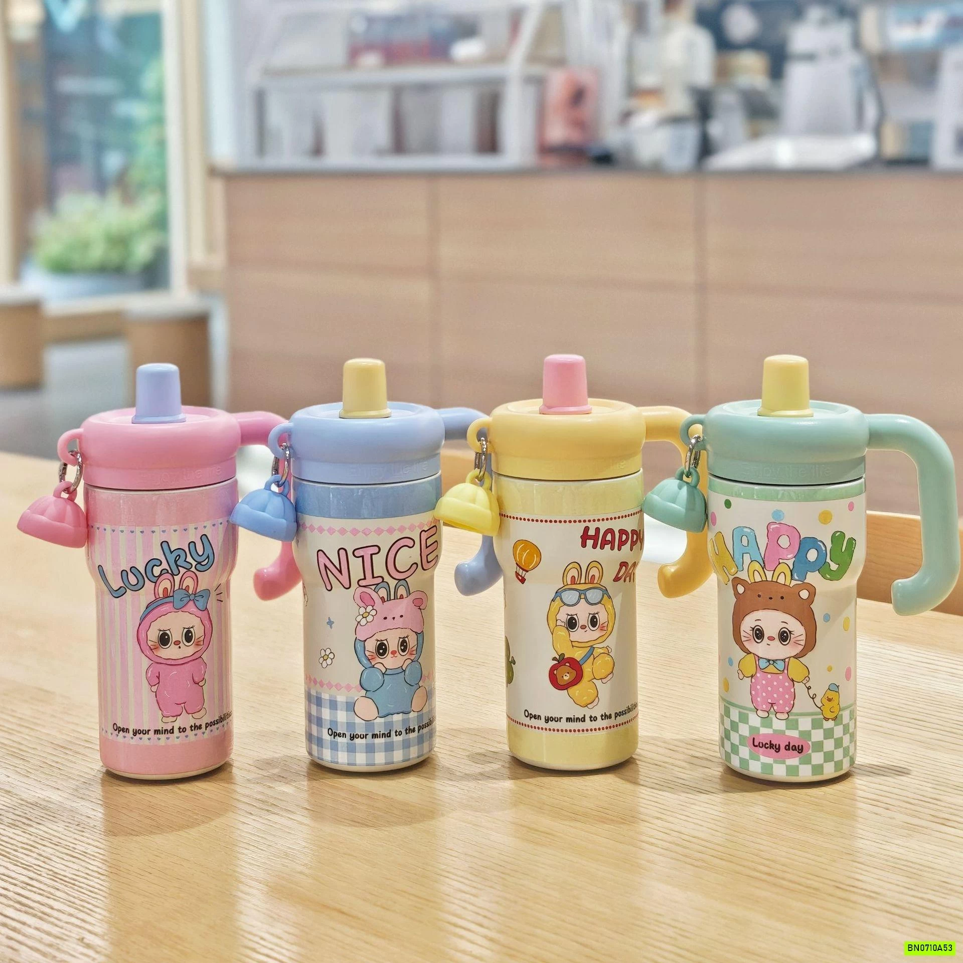 BÌNH NƯỚC GIỮ NHIỆT LABUBU CÓ TAY CẦM