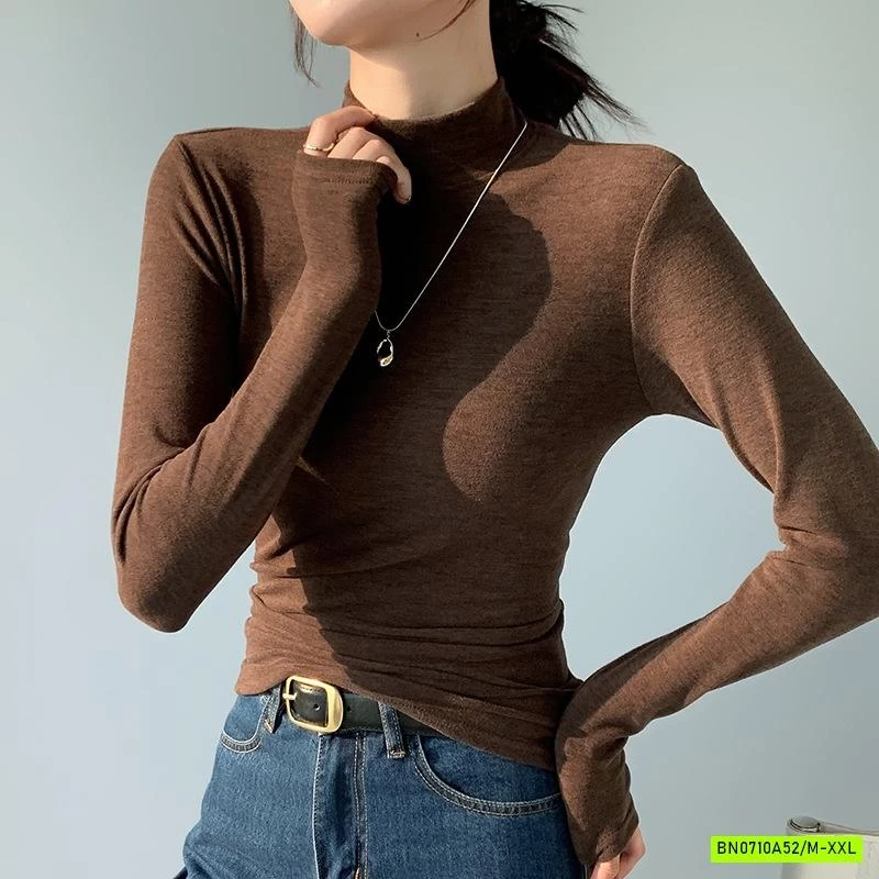 ÁO NỈ GIỮ NHIỆT CỔ LỌ TRƠN MÀU