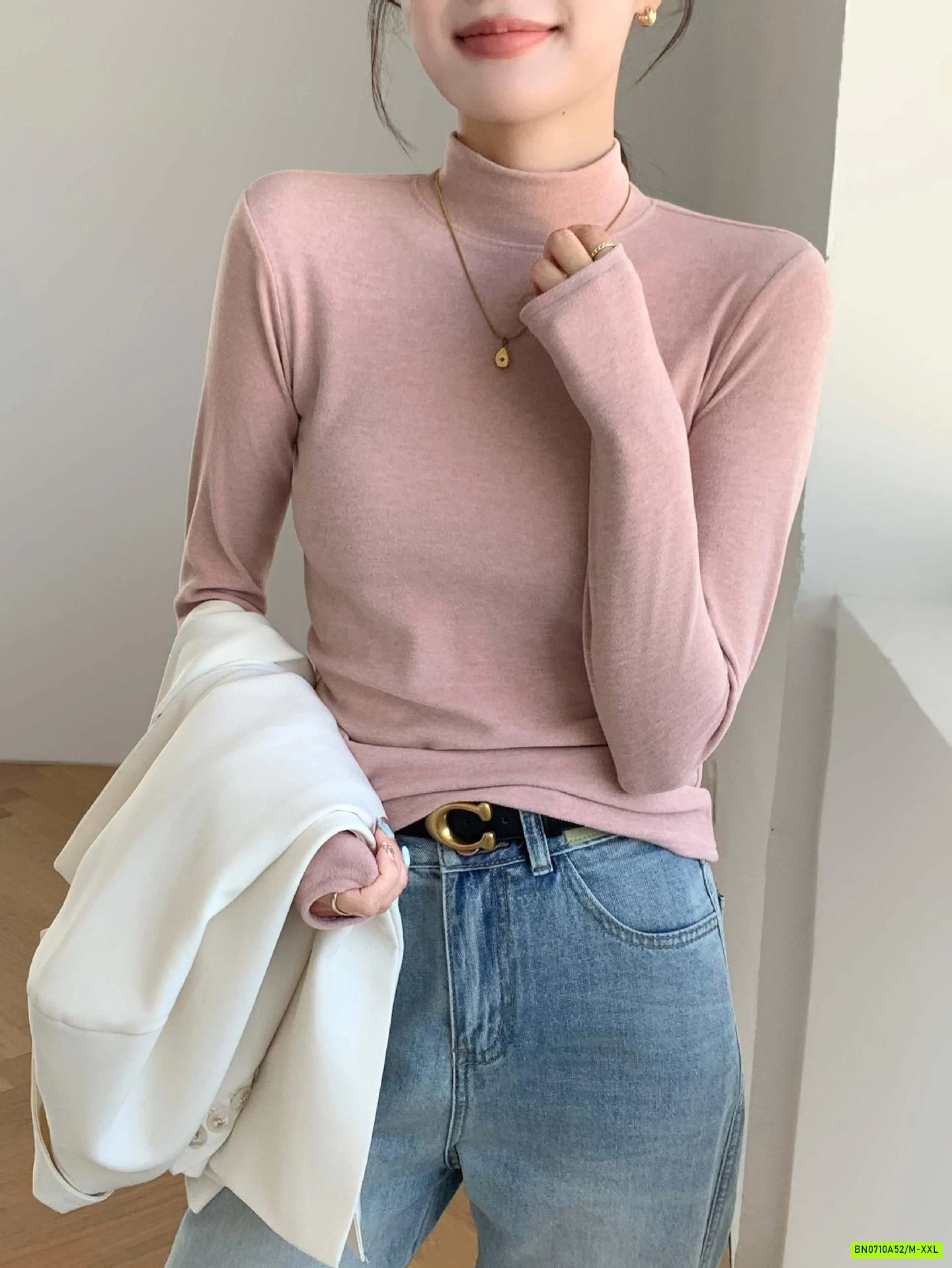 ÁO NỈ GIỮ NHIỆT CỔ LỌ TRƠN MÀU