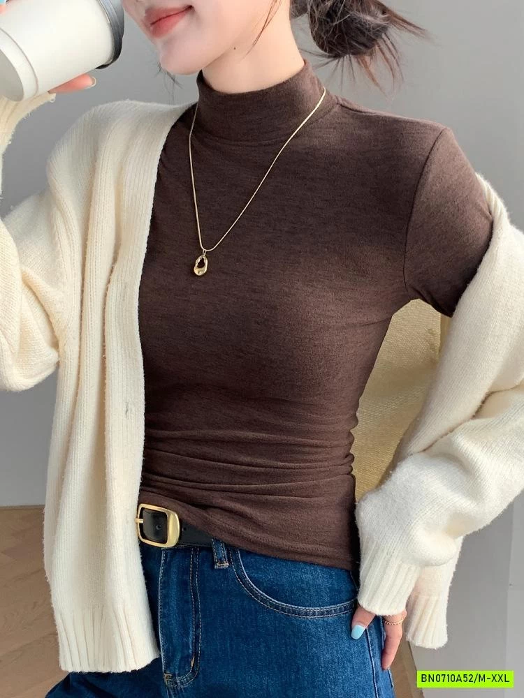 ÁO NỈ GIỮ NHIỆT CỔ LỌ TRƠN MÀU