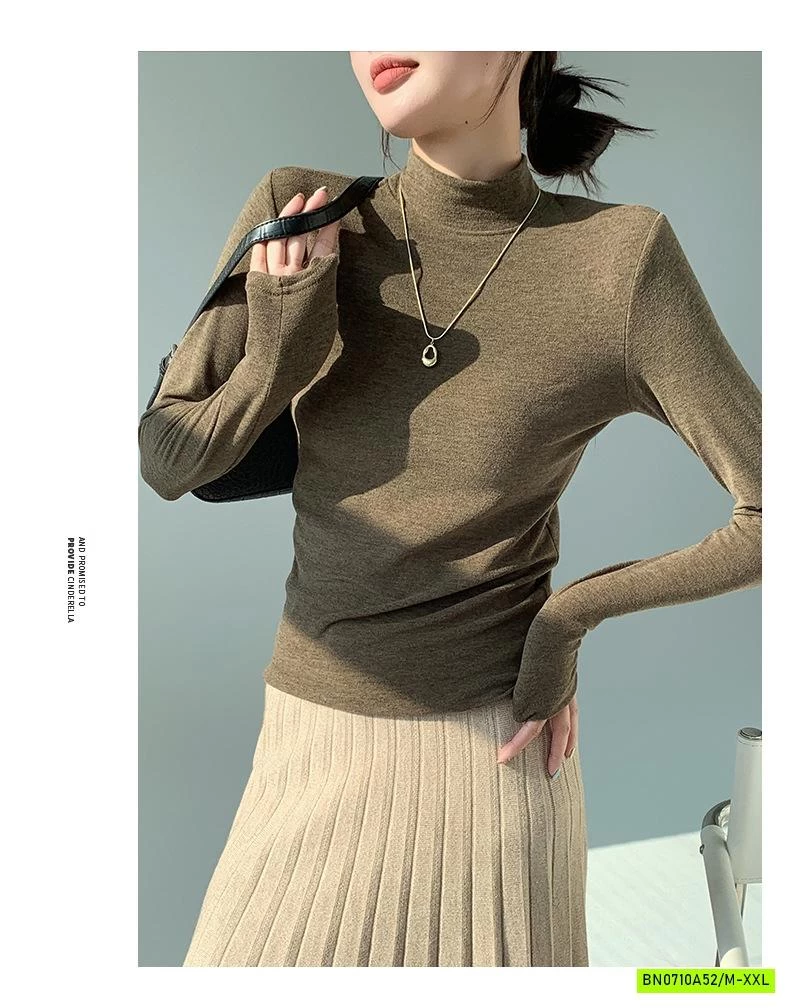 ÁO NỈ GIỮ NHIỆT CỔ LỌ TRƠN MÀU