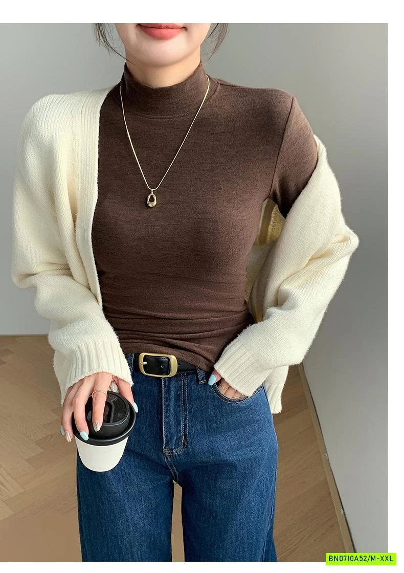 ÁO NỈ GIỮ NHIỆT CỔ LỌ TRƠN MÀU