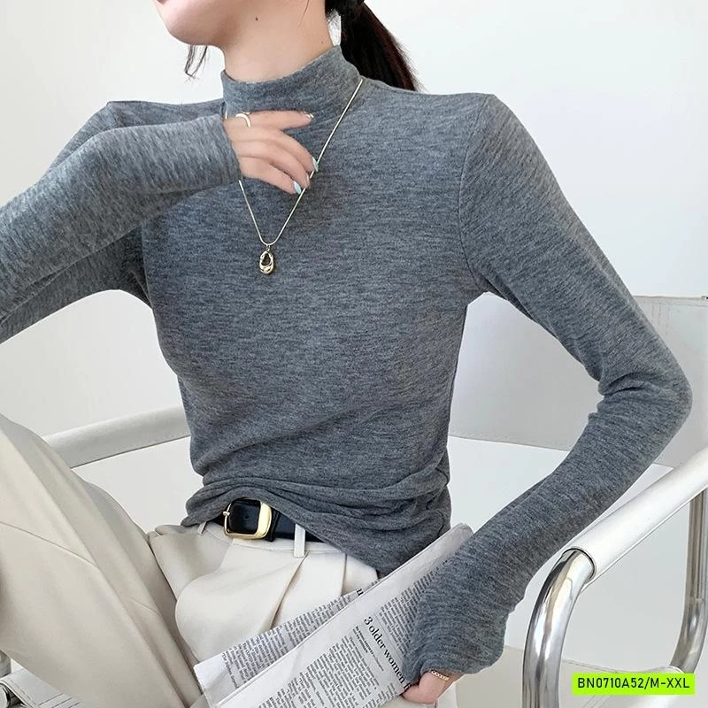 ÁO NỈ GIỮ NHIỆT CỔ LỌ TRƠN MÀU