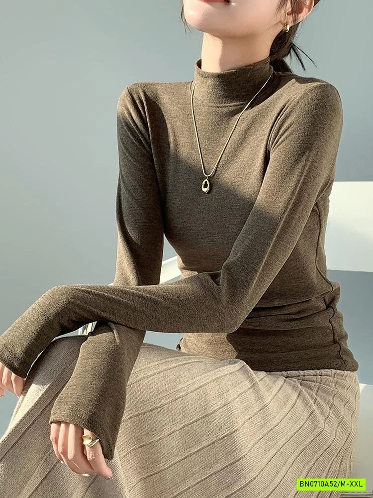 ÁO NỈ GIỮ NHIỆT CỔ LỌ TRƠN MÀU