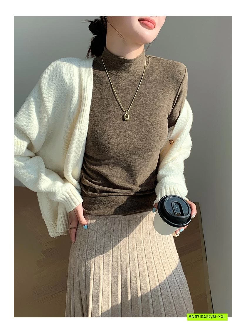 ÁO NỈ GIỮ NHIỆT CỔ LỌ TRƠN MÀU