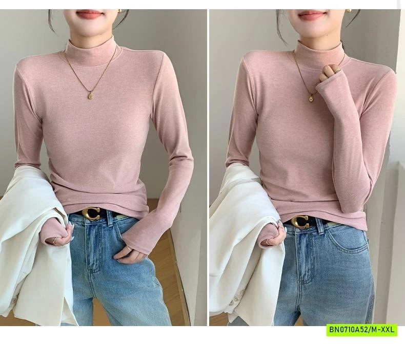 ÁO NỈ GIỮ NHIỆT CỔ LỌ TRƠN MÀU