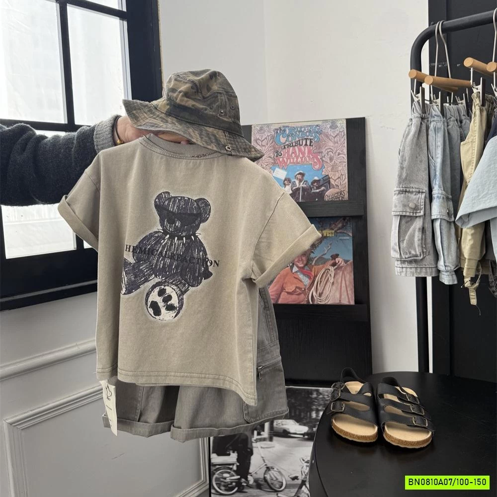 ÁO THUN IN GẤU LƯNG