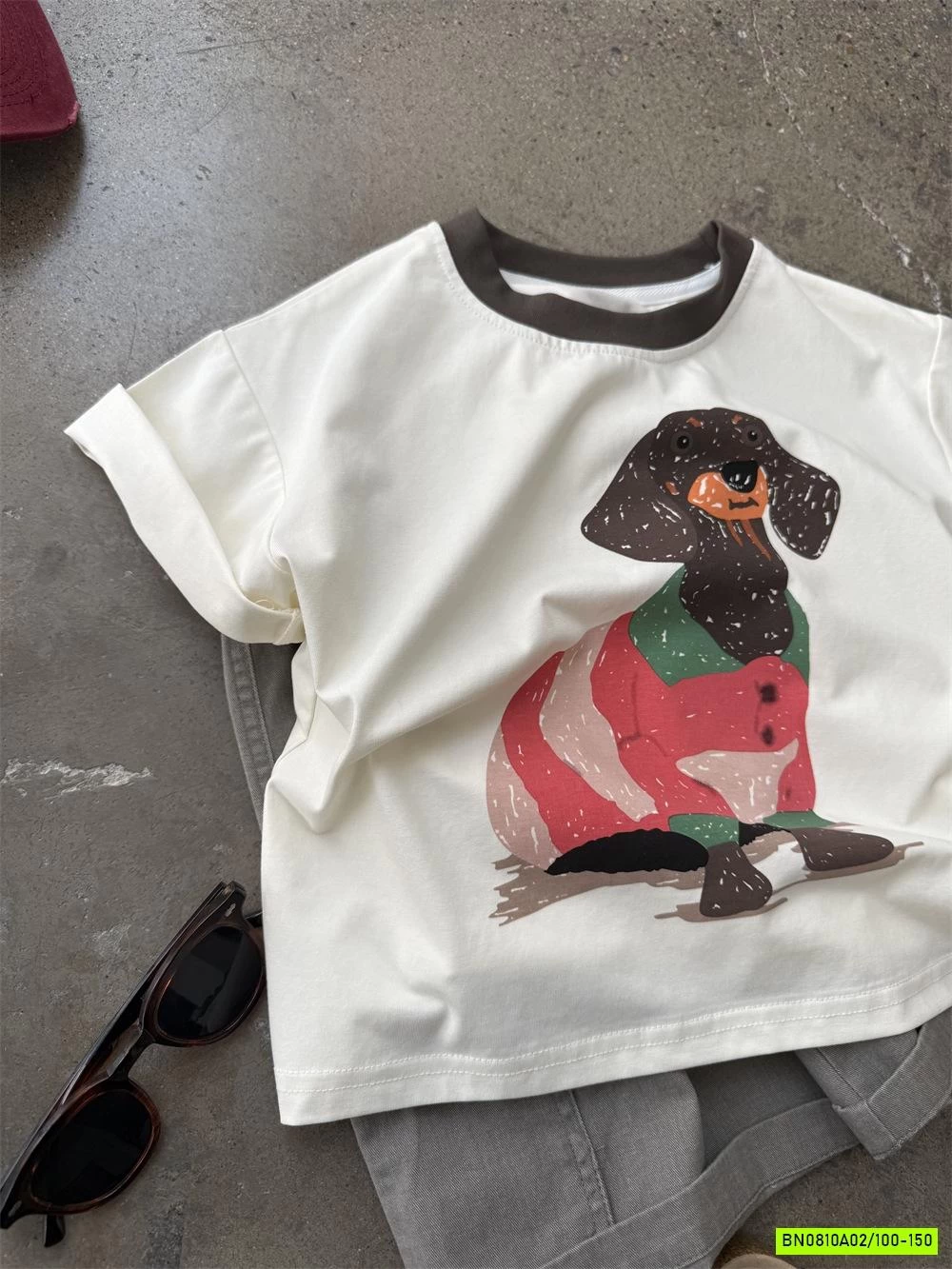 ÁO THUN TRẮNG IN CÚN SẮC MÀU