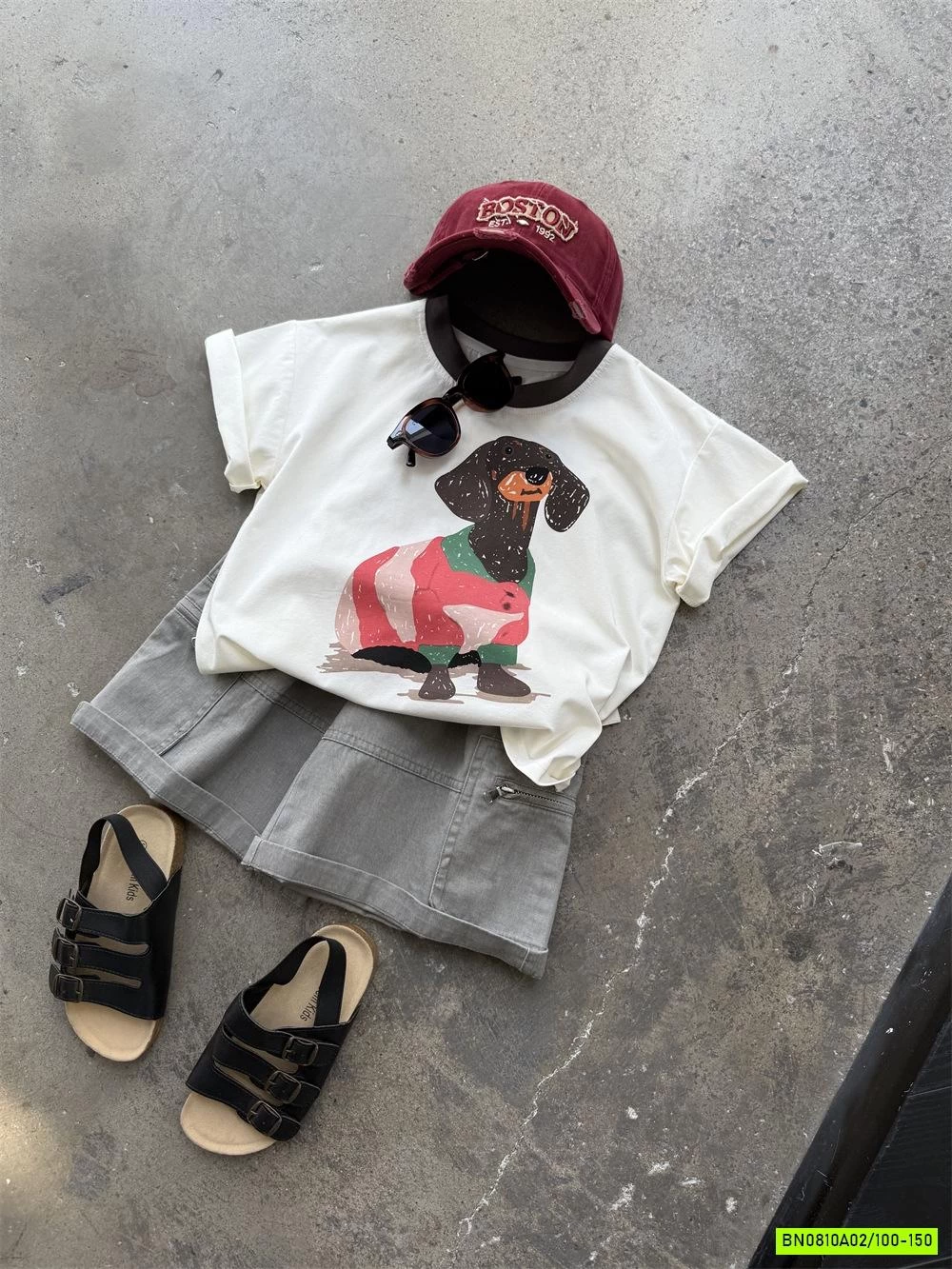 ÁO THUN TRẮNG IN CÚN SẮC MÀU