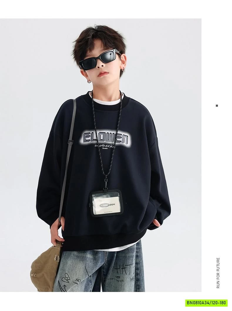 ÁO NỈ IN CHỮ CỔ TRÒN