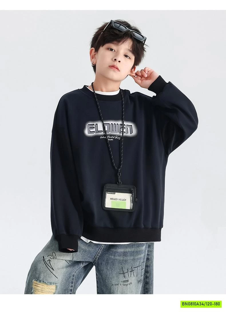 ÁO NỈ IN CHỮ CỔ TRÒN