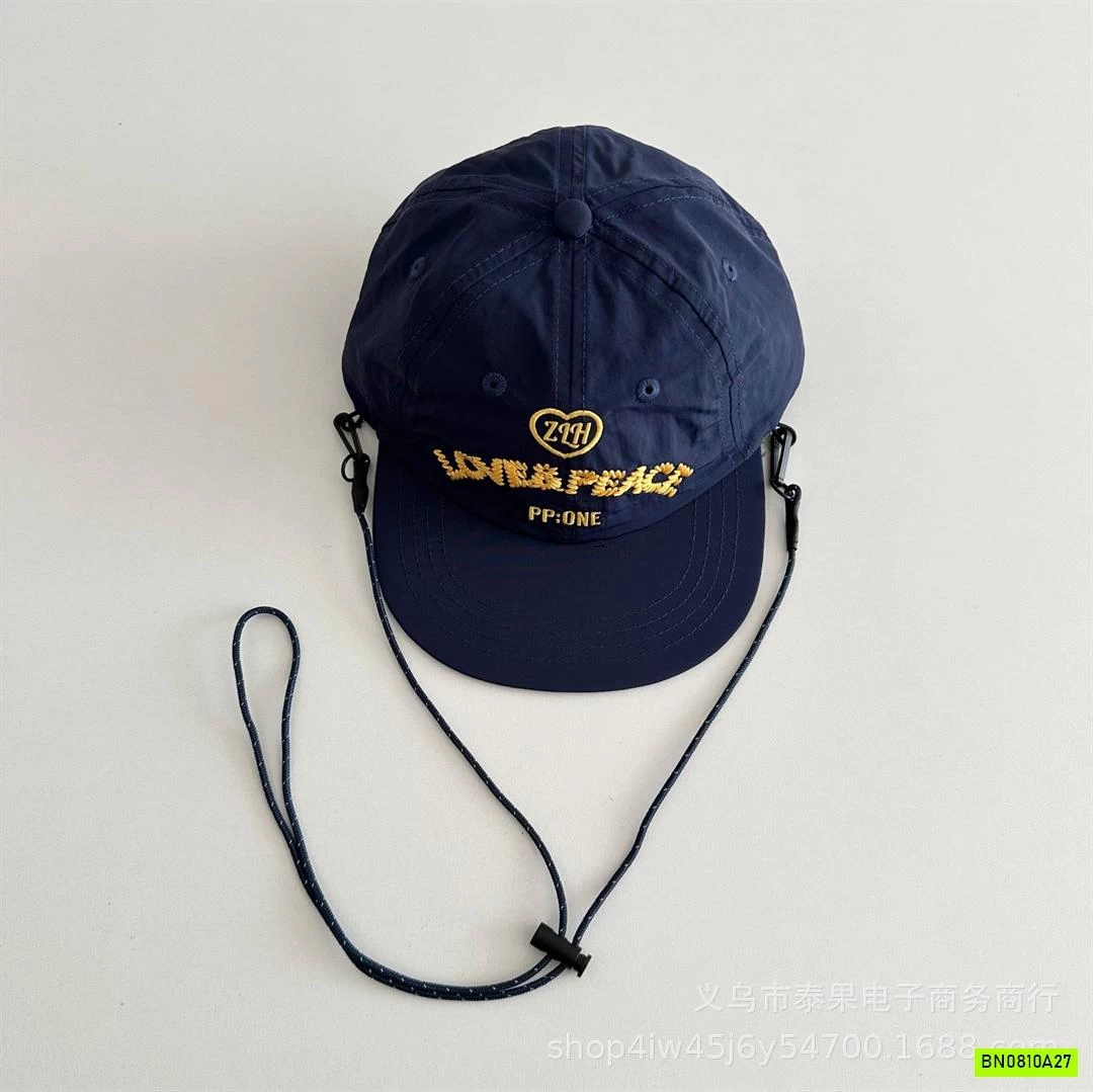 MŨ KẾT TÁN PHẲNG THÊU CHỮ