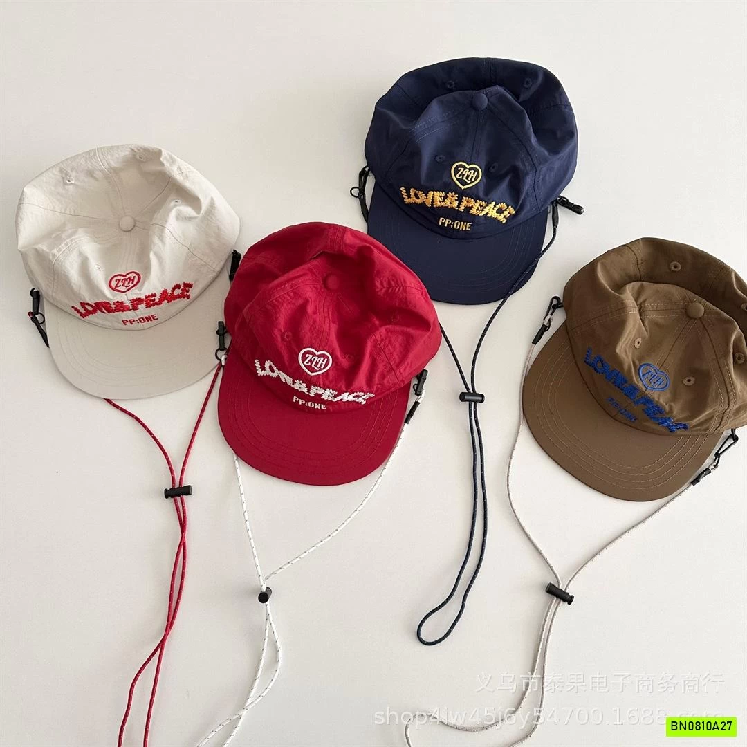 MŨ KẾT TÁN PHẲNG THÊU CHỮ