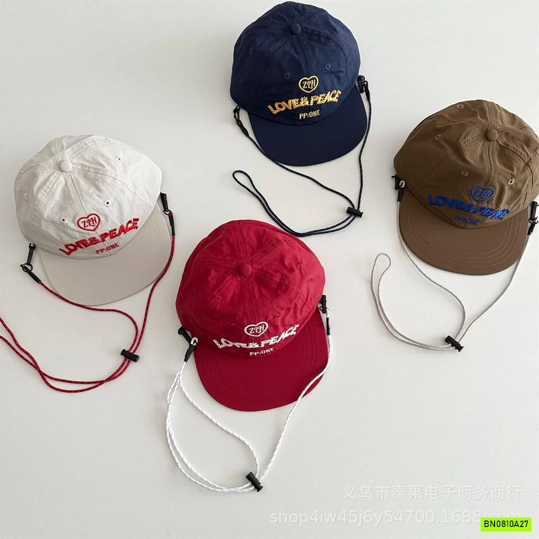 MŨ KẾT TÁN PHẲNG THÊU CHỮ