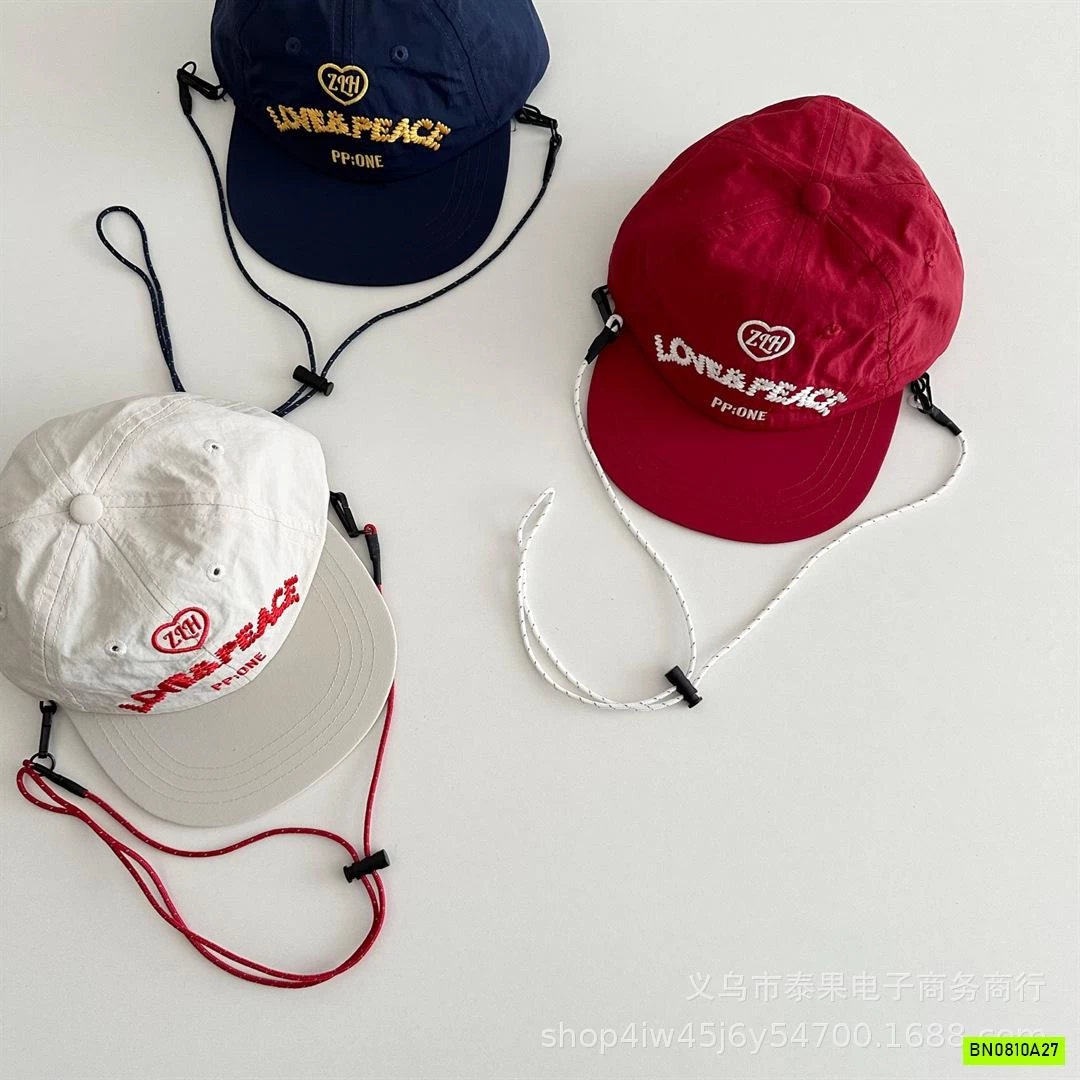 MŨ KẾT TÁN PHẲNG THÊU CHỮ