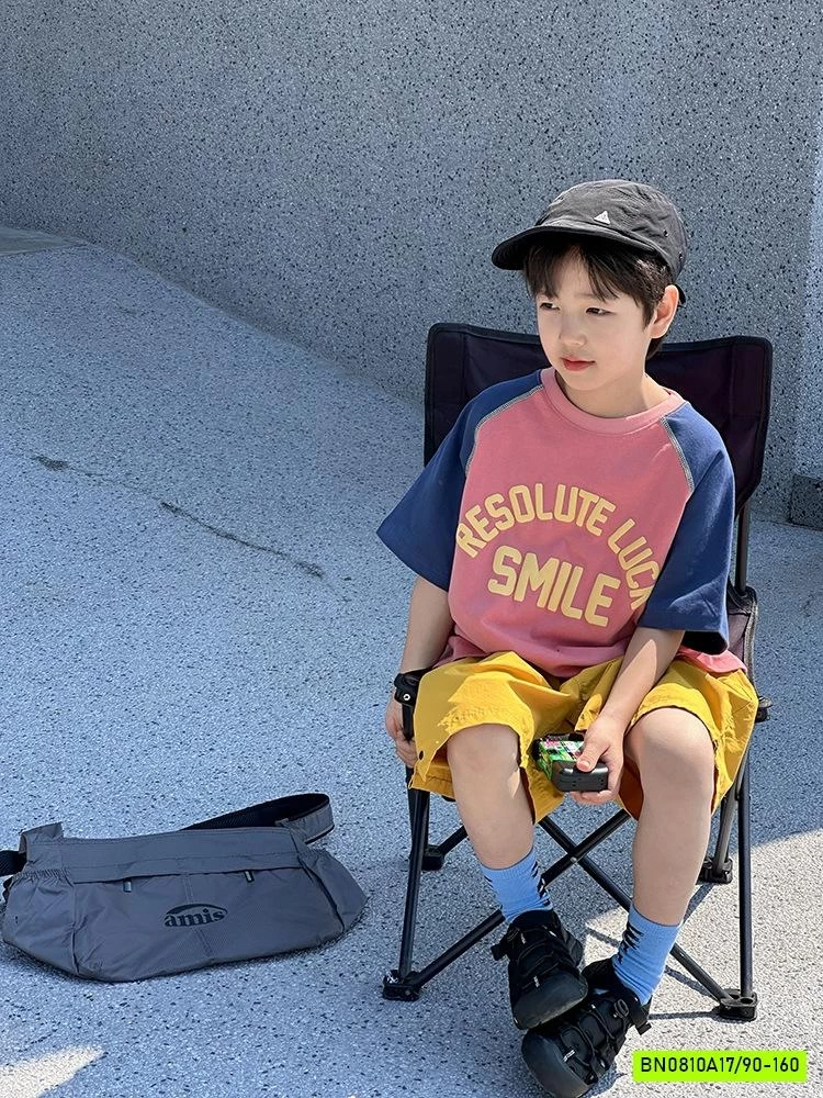 ÁO THUN PHỐI MÀU TAY IN NỔI 25B126 AMBB