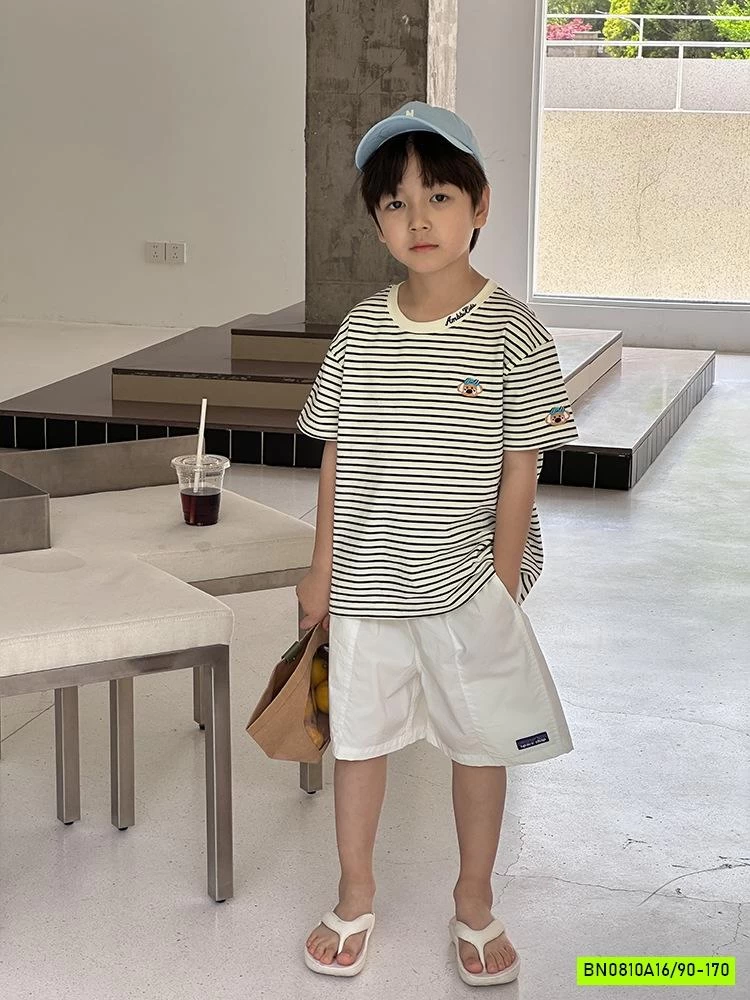 ÁO THUN CỔ TRÒN THÊU GẤU 25C134 AMBB