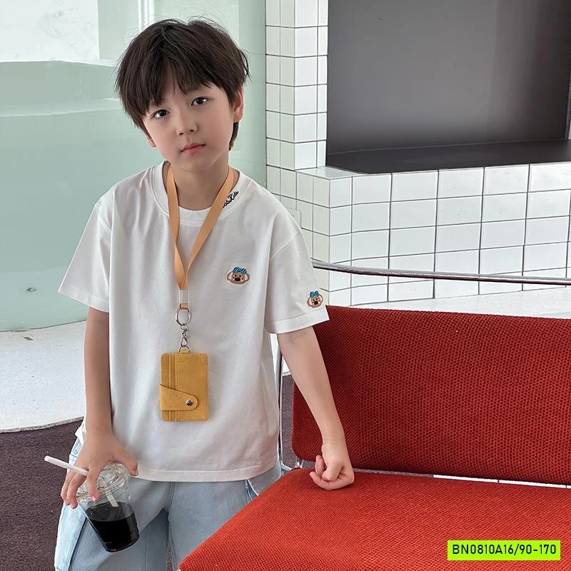 ÁO THUN CỔ TRÒN THÊU GẤU 25C134 AMBB