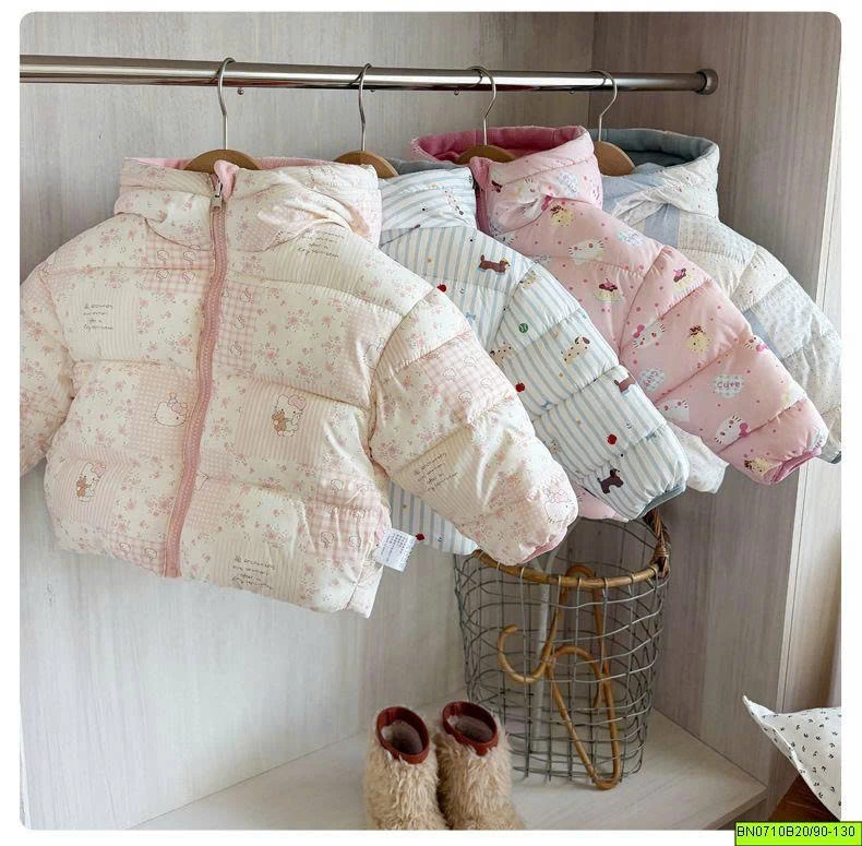 ÁO PHAO HỌA TIẾT LÓT LÔNG CỪU 2 MẶT SIÊU ẤM