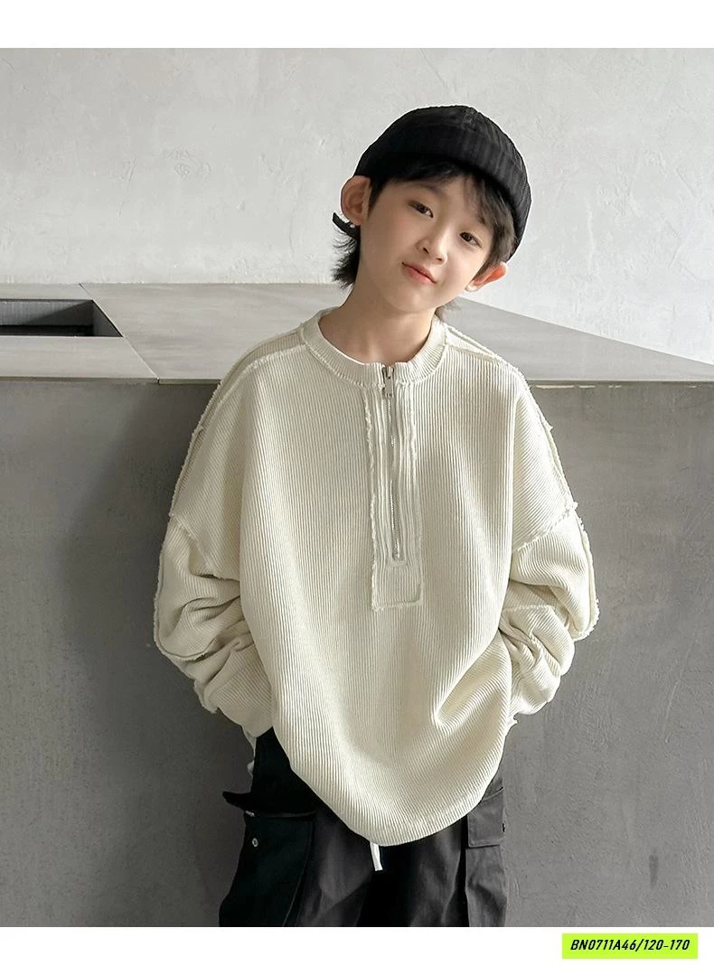 ÁO NỈ KHÓA CỔ RÁCH CÁ TÍNH