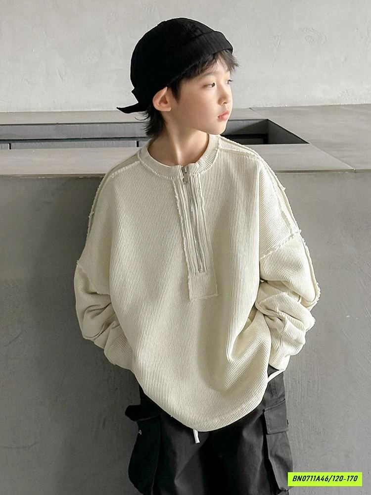 ÁO NỈ KHÓA CỔ RÁCH CÁ TÍNH