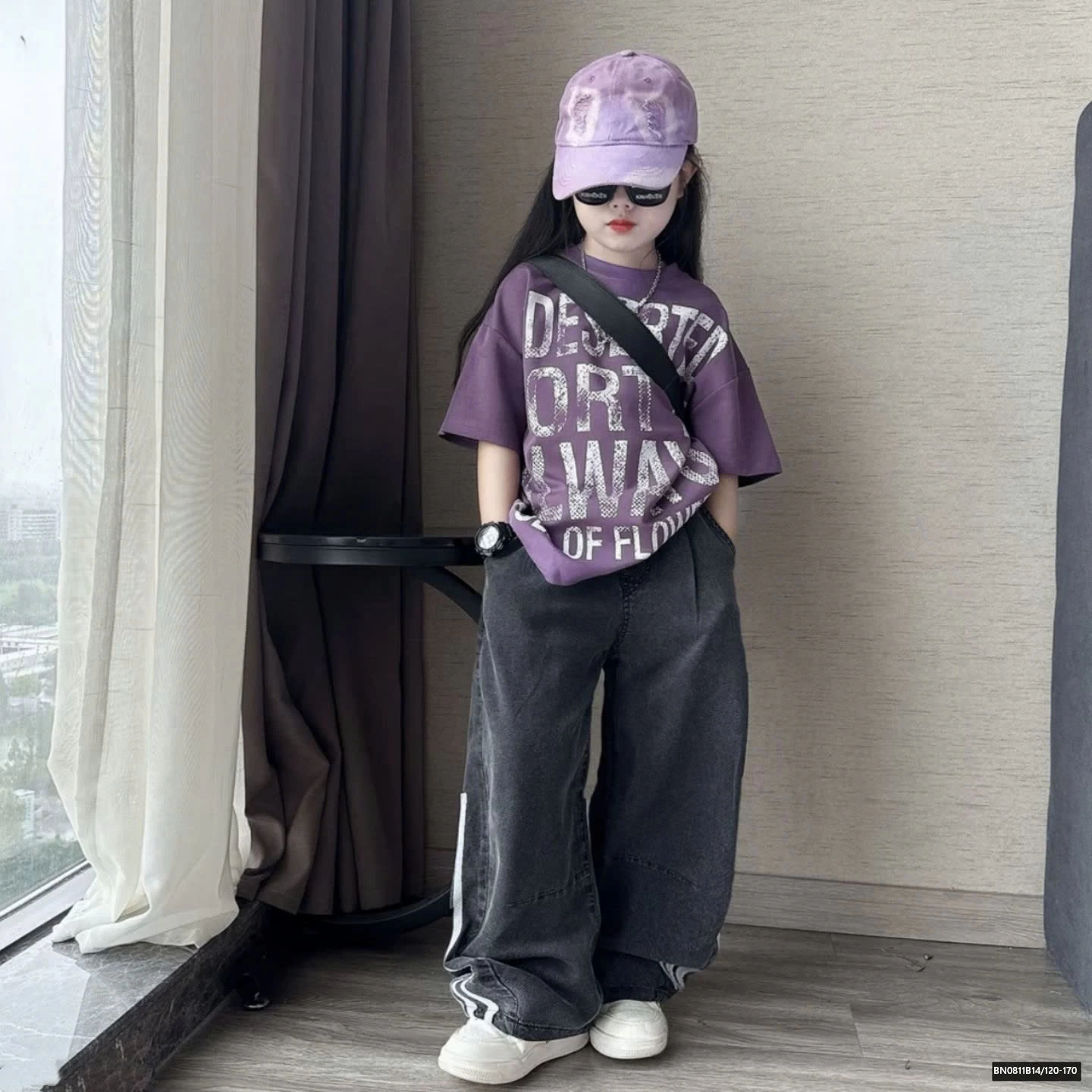 SÉT ÁO THUN CHỮ NGĂN TAY MIX QUẦN JEAN 3 SỌC