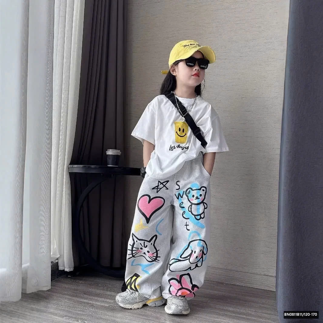 SÉT ÁO THUN MẶT CƯỜI MIX QUẦN IN HÌNH