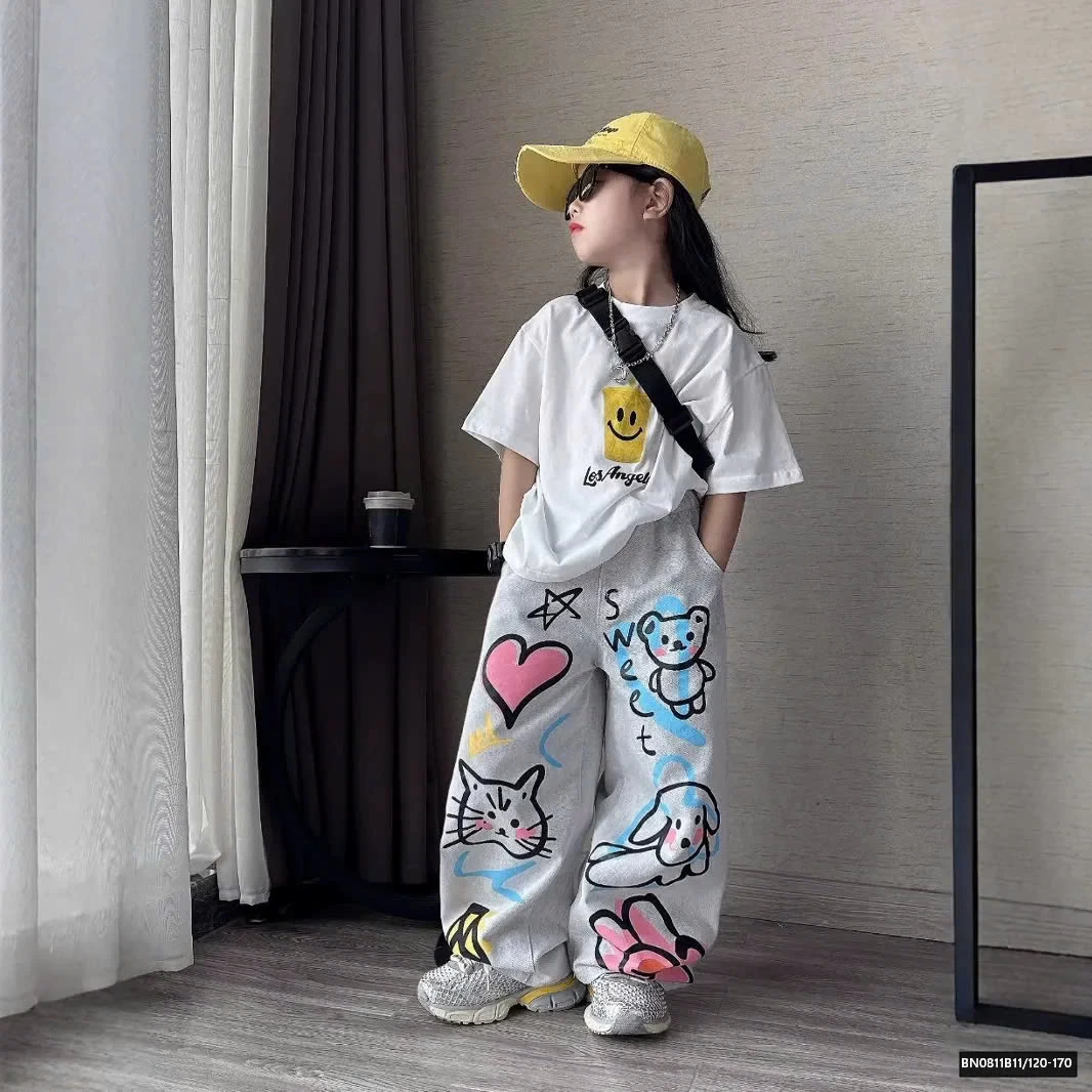 SÉT ÁO THUN MẶT CƯỜI MIX QUẦN IN HÌNH