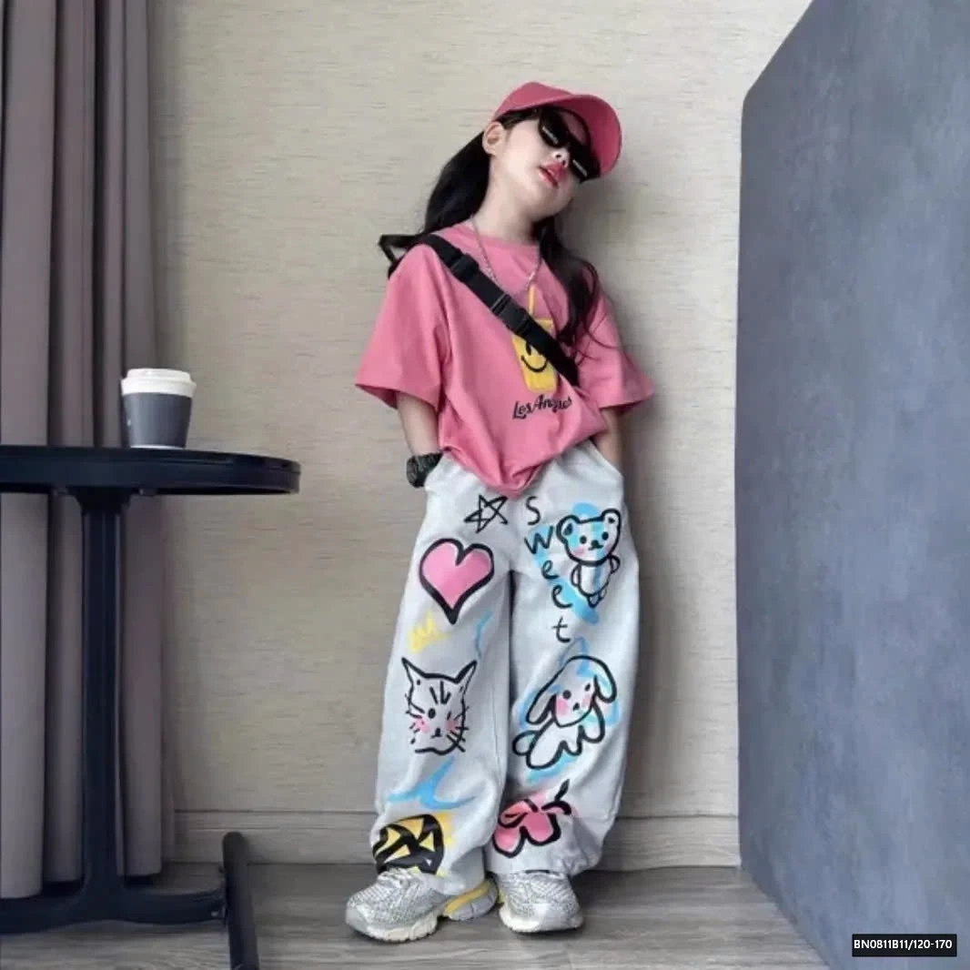 SÉT ÁO THUN MẶT CƯỜI MIX QUẦN IN HÌNH