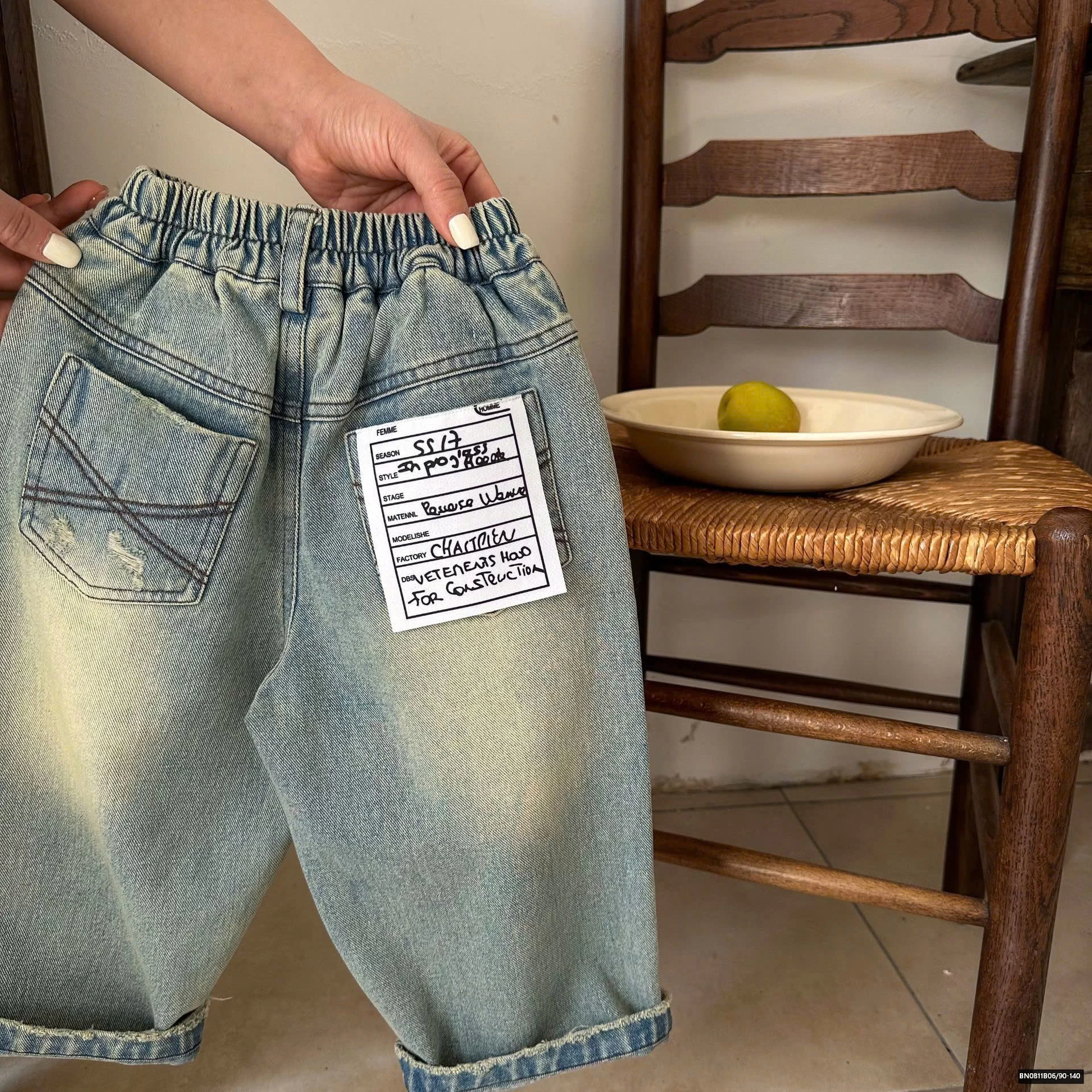 QUẦN JEAN RÁCH BẠC MÀU MMY