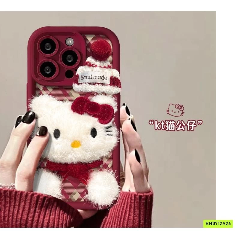 ỐP KITTY ĐỎ KÈM MÓC VÒNG BÔNG