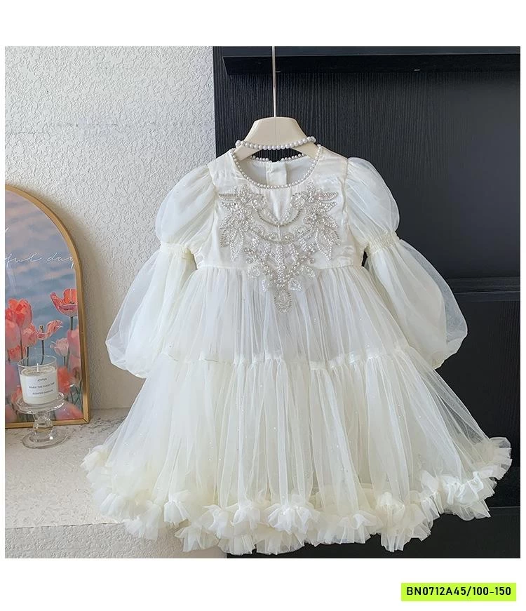 ĐẦM CÔNG CHÚA TRẮNG ĐÍNH CƯỜM BLUETOWN