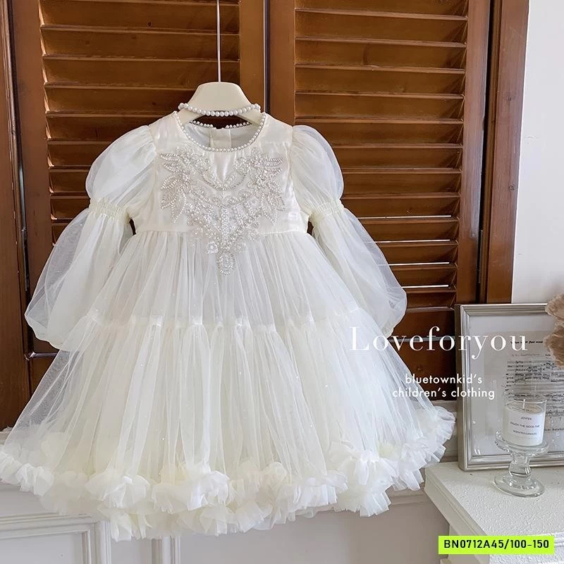 ĐẦM CÔNG CHÚA TRẮNG ĐÍNH CƯỜM BLUETOWN